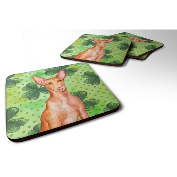 Carolines Treasures Pharaoh Hound St.Patricks Foam Coaster, 3.5 x 3.5 in. - Set of 4 - BB9889FC