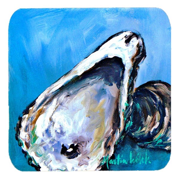 Carolines Treasures Oyster Oyster Blue Foam Coasters- Set of 4 - MW1048FC