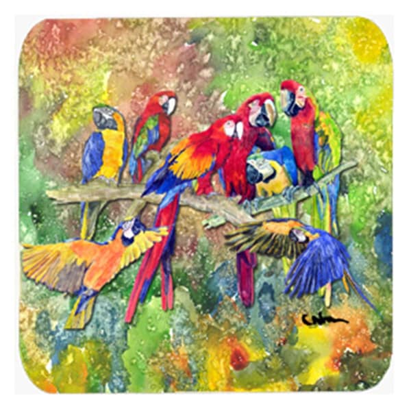 Carolines Treasures Parrot Foam Coasters- Set of 4 - 8600FC