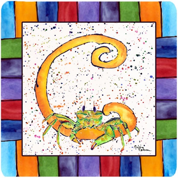Carolines Treasures Beach And Seafood Foam Coasters - Set of 4- 3.5 x 3.5 In. - 8426-CFC