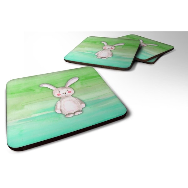 Carolines Treasures Bunny Rabbit Watercolor Foam Coasters - Set of 4 - BB7437FC