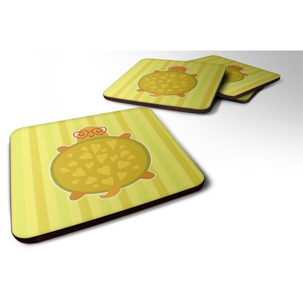 Carolines Treasures Turtle With Glasses Foam Coasters - Set of 4 - BB6736FC