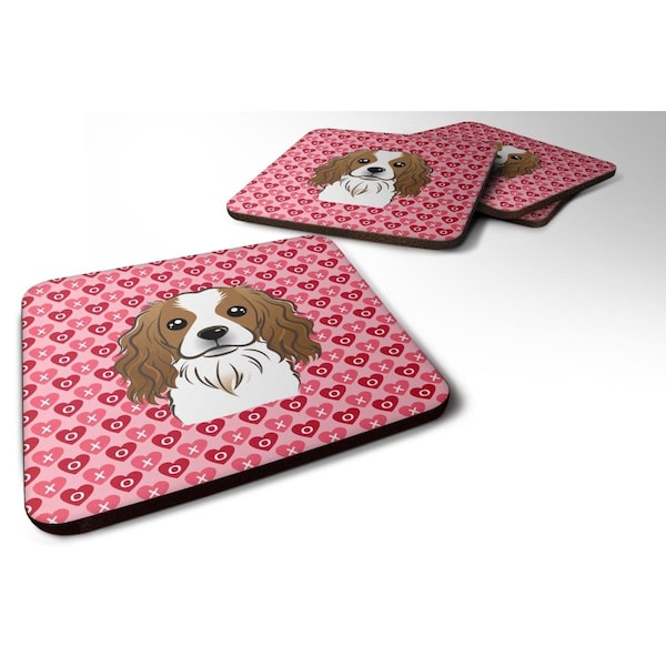 Carolines Treasures Cavalier Spaniel Hearts Foam Coasters - Set of 4 - BB5294FC