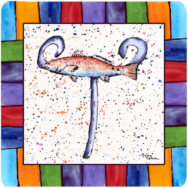 Carolines Treasures Beach And Seafood Foam Coasters - Set of 4 - 8443-TFC