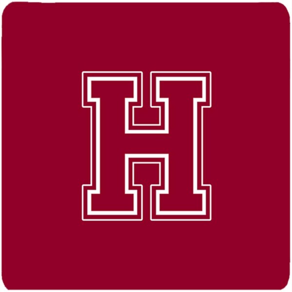 Carolines Treasures Set of 4 Monogram - Maroon and White Foam Coasters Initial Letter H - CJ1032-HFC
