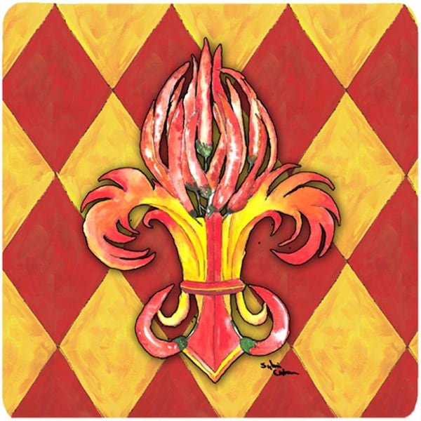 Carolines Treasures Hot Peppers Foam Coasters - Set of 4- 3.5 x 3.5 In. - 8499FC