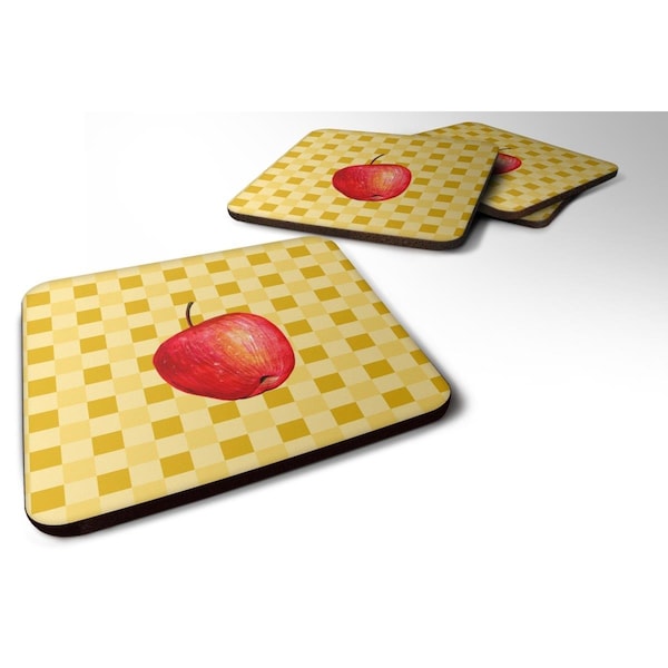 Carolines Treasures Whole Apple on Basketweave Foam Coasters - Set of 4 - BB7217FC