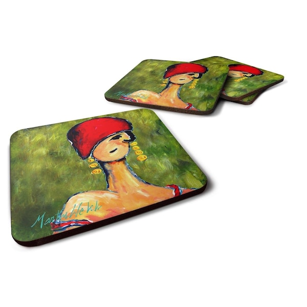 Carolines Treasures Lady Aziline Foam Coasters - Set of 4 - MW1301FC