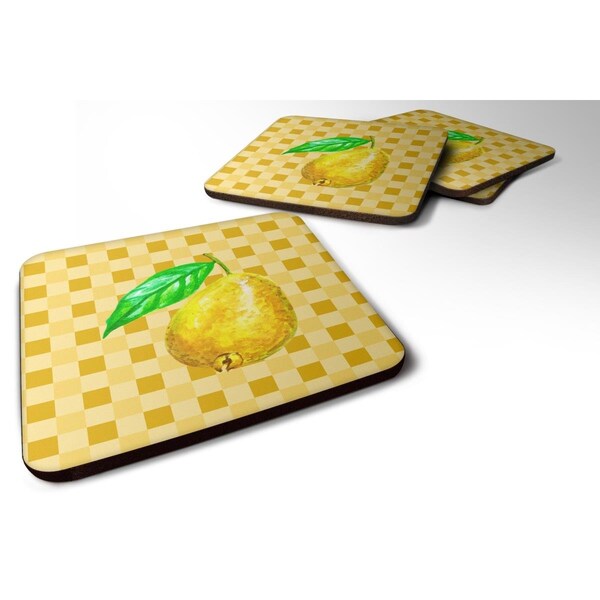 Carolines Treasures Guava on Basketweave Foam Coasters - Set of 4 - BB7230FC