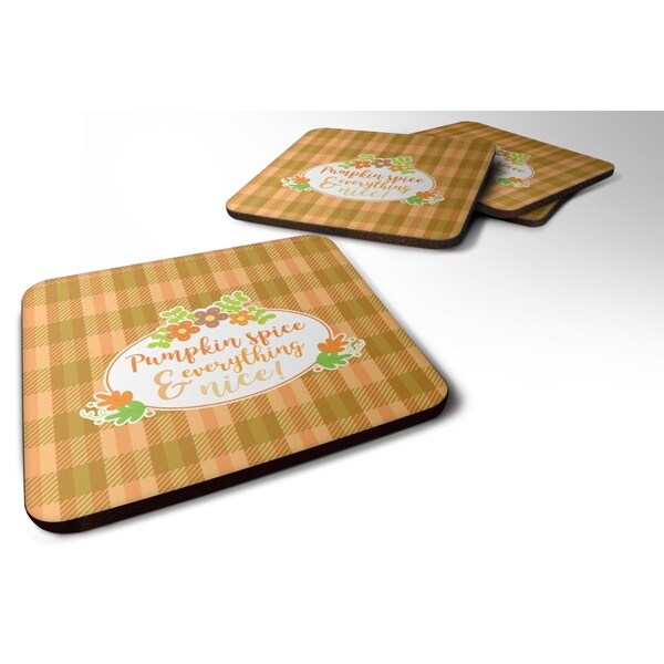 Carolines Treasures Fall Pumpkin Spice & Everything Foam Coasters - Set of 4 - BB6920FC