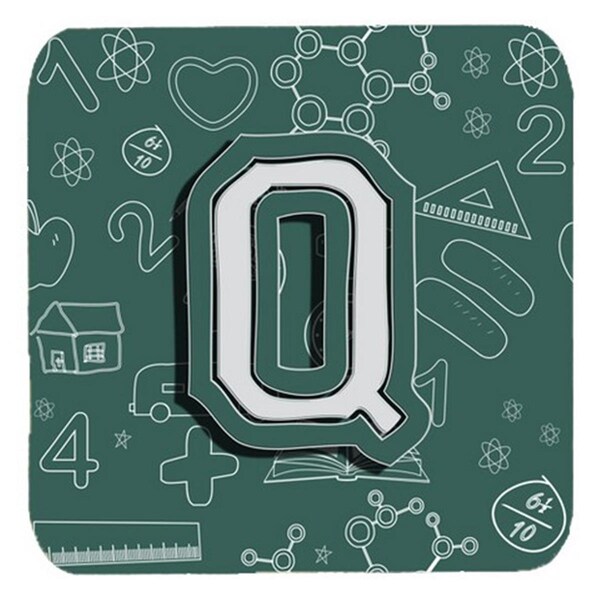 Carolines Treasures Letter Q Back To School Initial Foam Coasters- Set of 4 - CJ2010-QFC