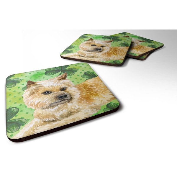 Carolines Treasures Cairn Terrier St.Patricks Foam Coaster, 3.5 x 3.5 in. - Set of 4 - BB9864FC