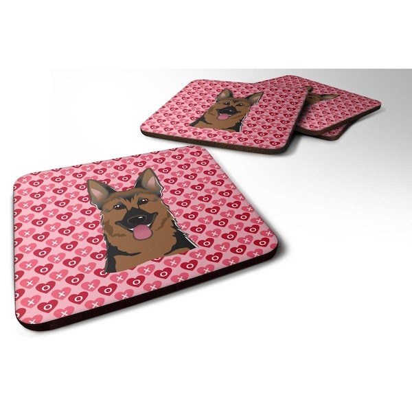 Carolines Treasures German Shepherd Hearts Foam Coasters - Set of 4 - BB5281FC