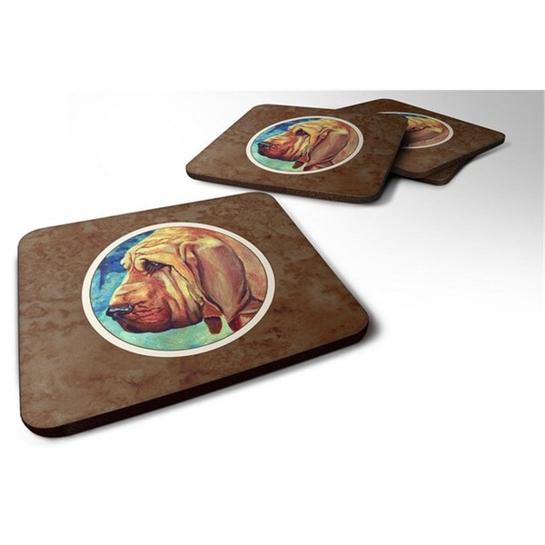 Carolines Treasures Bloodhound Foam Coaster, 3.5 x 0.25 x 3.5 in. - Set of 4 - 7013FC