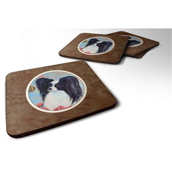 Carolines Treasures Papillon Black and White Foam Coaster, Set of 4 - 7040FC