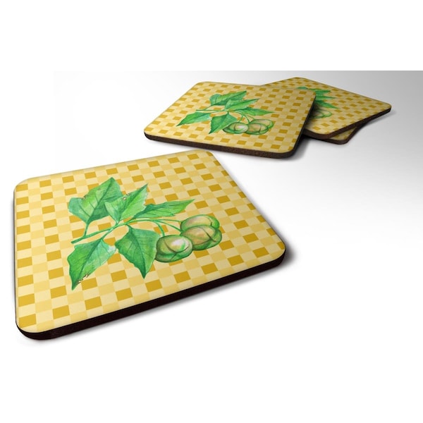 Carolines Treasures Candlenut on Basketweave Foam Coasters - Set of 4 - BB7188FC