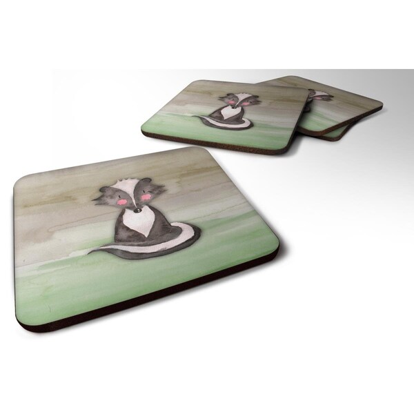 Carolines Treasures Badger Watercolor Foam Coasters - Set of 4 - BB7440FC