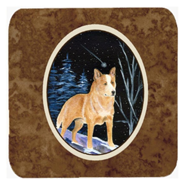 Carolines Treasures Starry Night Australian Cattle Dog Foam Coasters- 3.5 x 3.5 In., 4PK - SS8407FC