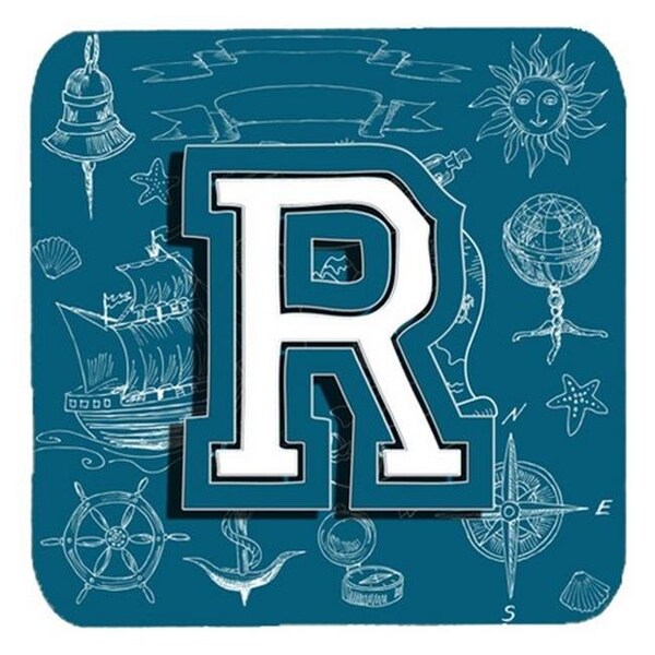 Carolines Treasures Carolines Treasures CJ2014-RFC Letter R Sea Doodles Initial Alphabet Foam Coasters; Set Of 4 - CJ2014-RFC