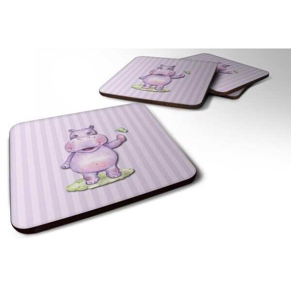 Carolines Treasures Hippopotamus Foam Coasters - Set of 4 - BB7147FC