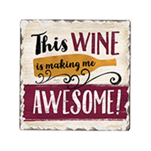 Counter Art Awesone Wine Single Tumble Tile Coaster - CART67984