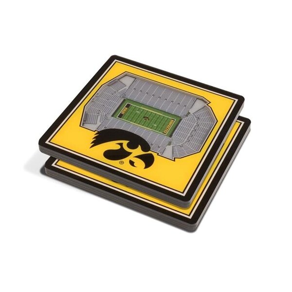 You The Fan YouTheFan 9025108 NCAA Iowa Hawkeyes Kinnick Stadium 3D StadiumViews Coaster Set - Pack of 2 - 9025108