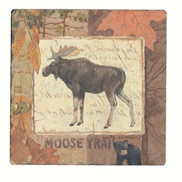Counterart Counter Art CART10417 Moose Tracks Tumbled Tile Coasters Set of 4 - CART10417