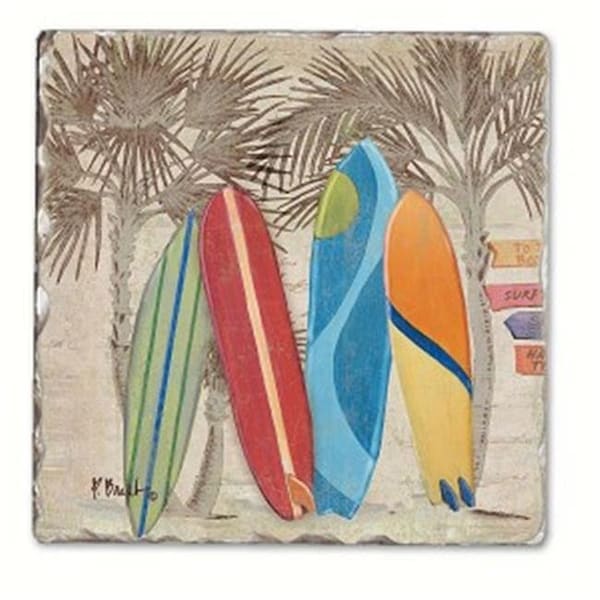 Counterart Counter Art CART11960 Surf City Single Tumbled Tile Coaster - CART11960