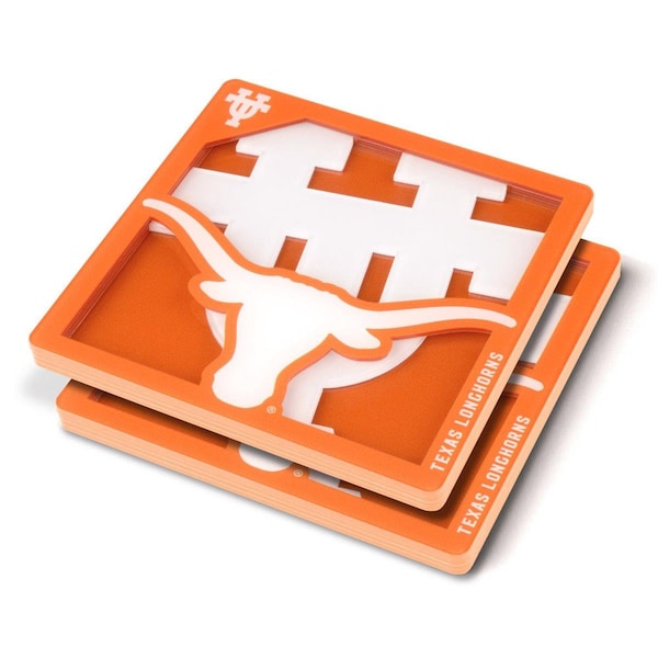 Youthefan YouTheFan 8499580 NCAA Texas Longhorns 3D Logo Series Coasters - 8499580