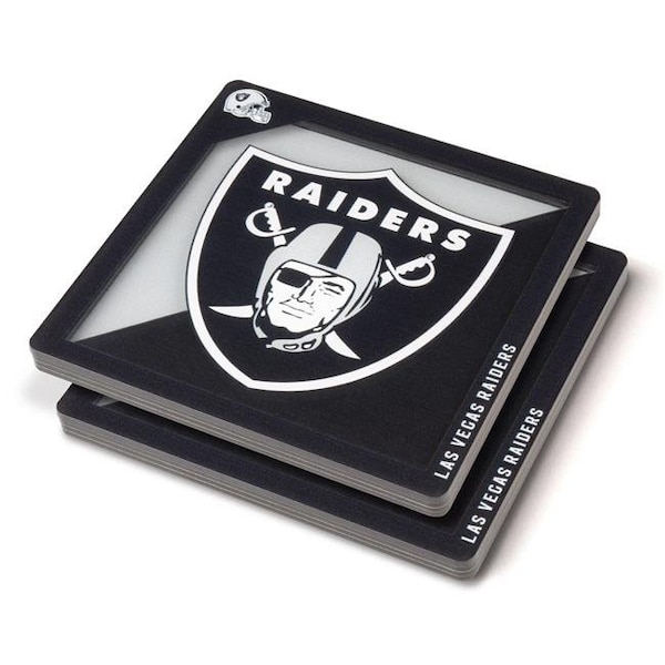 Youthefan YouTheFan 2503455 NFL Las Vegas Raiders 3D Logo Series Coasters - 2503455