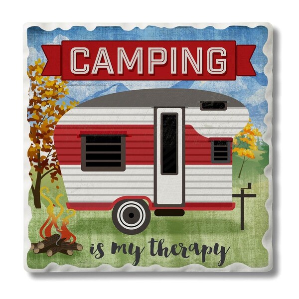 Counterart Counter Art Camping is My Therapy Single Tile Coaster - CART0201586