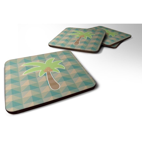 Carolines Treasures Palm Tree Foam Coasters - Set of 4 - BB7028FC