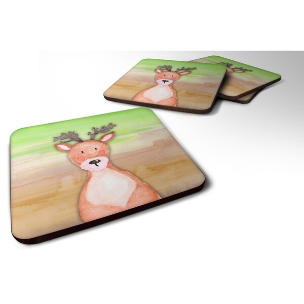 Carolines Treasures Deer Watercolor Foam Coasters - Set of 4 - BB7435FC