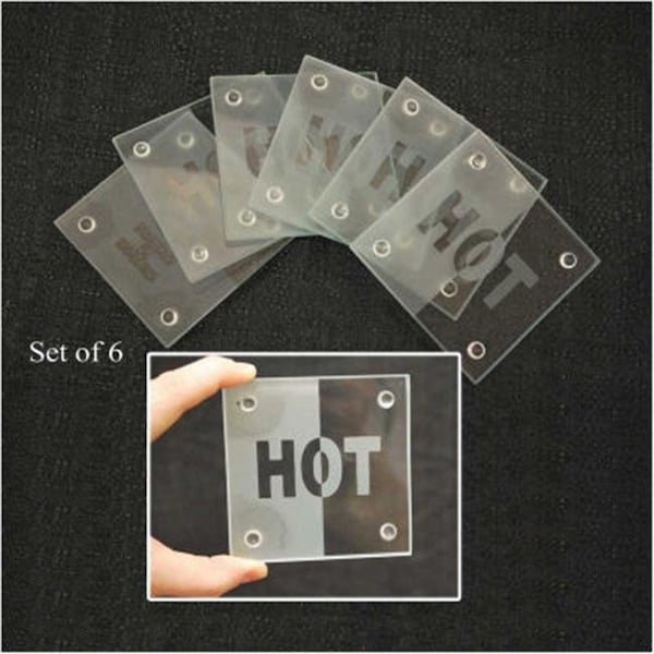 Mcgowan Mfg Co McGowan TT00120 Tuftop Hot on Clear Coasters Set of 6 - TT00120