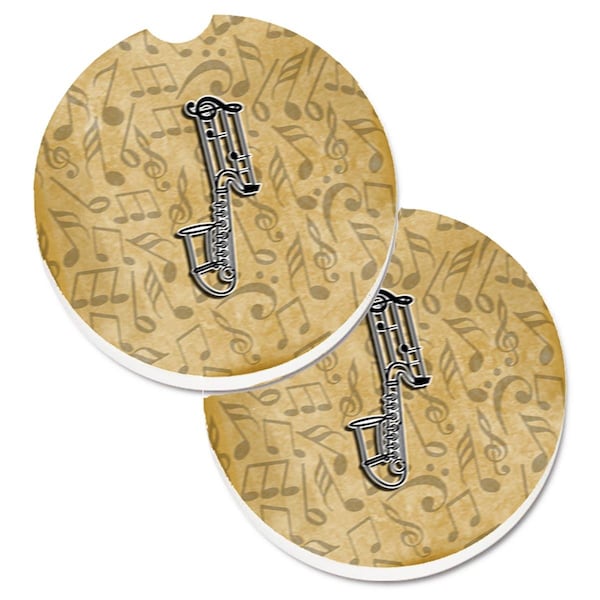 Carolines Treasures Letter J Musical Instrument Alphabet Cup Holder Car Coaster, 2PK - CJ2004-JCARC