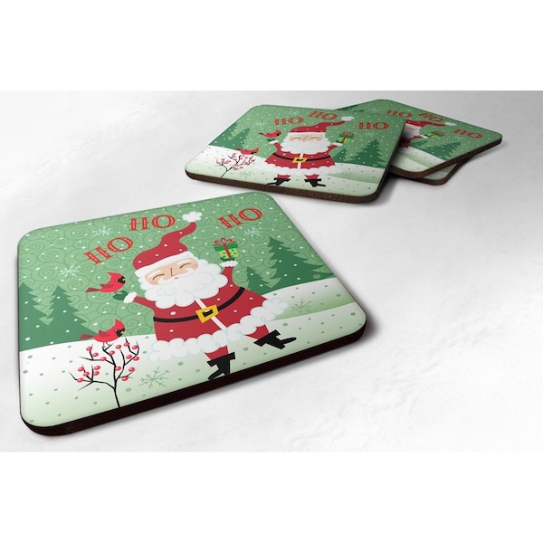 Carolines Treasures Carolines Treasures VHA3016FC Merry Christmas Santa Claus Ho Ho Ho Foam Coasters - Set of 4 - VHA3016FC