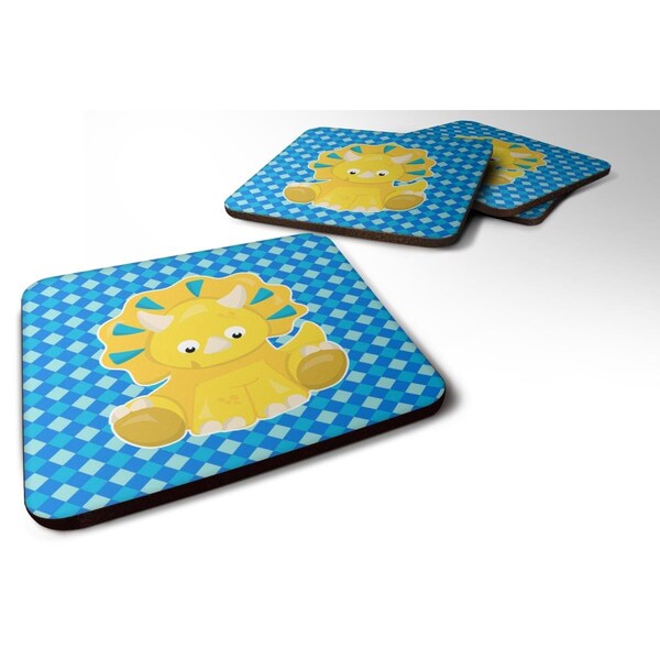 Carolines Treasures Triceratops Dinosaur Foam Coasters - Set of 4 - BB6894FC
