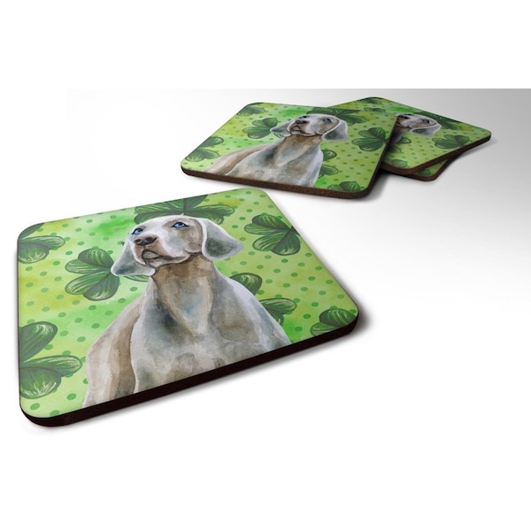 Carolines Treasures Weimaraner St.Patricks Foam Coaster, 3.5 x 3.5 in. - Set of 4 - BB9848FC