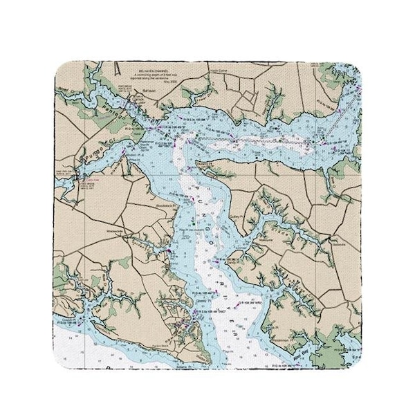 Betsy Drake Betsy Drake CT11548PR 4 x 4 in. Pungo River; NC Nautical Map Coaster - Set of 4 - CT11548PR
