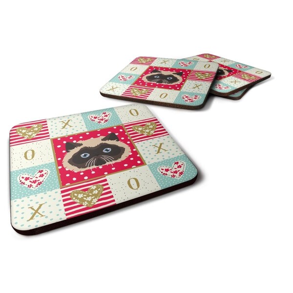 Carolines Treasures 3.5 x 3.5 in. Colorpoint Persian Hymalayan Cat Love Foam Coaster, 4PK - CK5105FC
