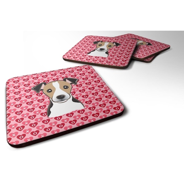 Carolines Treasures Jack Russell Terrier Hearts Foam Coasters - Set of 4 - BB5331FC