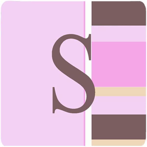 Carolines Treasures Monogram - Pink Stripes Foam Coasters Initial Letter S- Set of 4 - CJ1005-SFC