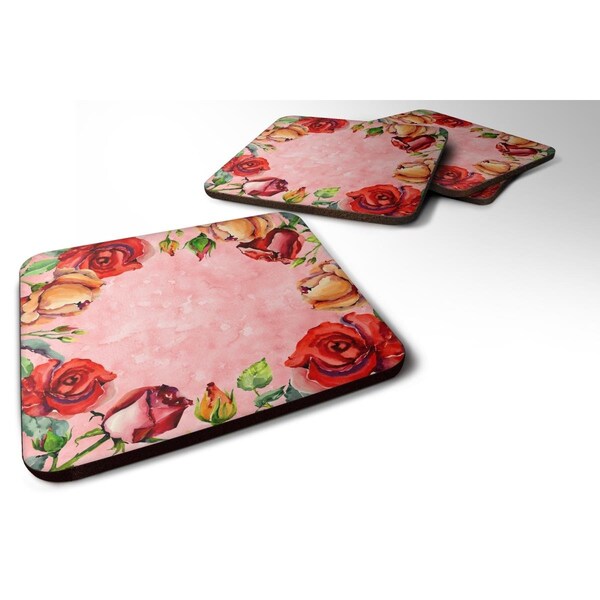 Carolines Treasures Roses Foam Coasters - Set of 4 - CK1700FC