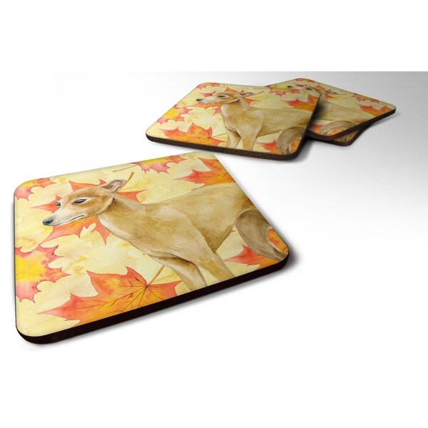 Carolines Treasures Italian Greyhound Fall Foam Coaster, 3.5 x 3.5 in. - Set of 4 - BB9959FC