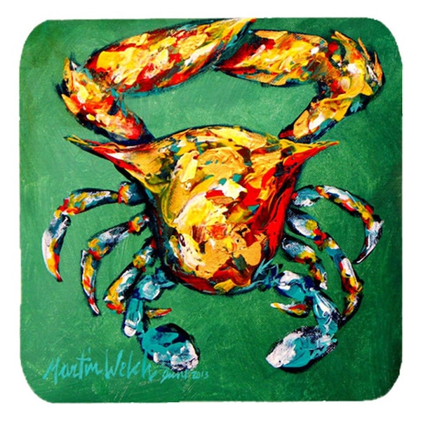 Carolines Treasures Crab Two Snaps Foam Coasters- Set of 4 - MW1072FC