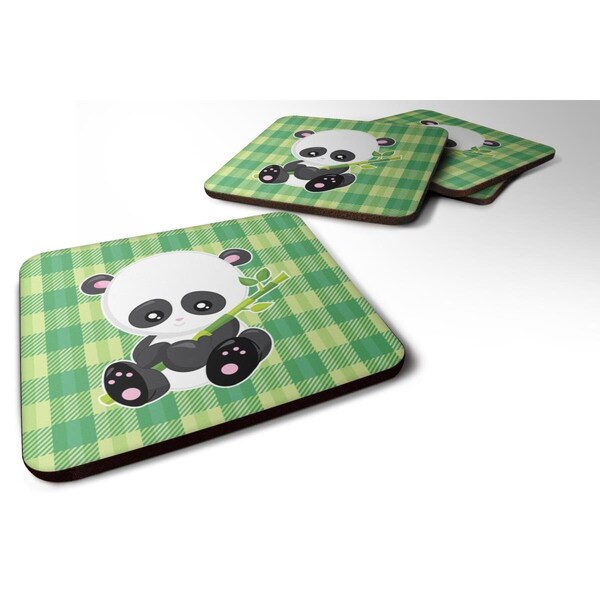 Carolines Treasures Panda Lucky Bamboo Foam Coasters - Set of 4 - BB6801FC