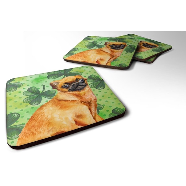 Carolines Treasures Small Brabant Griffon St Patricks Foam Coaster - Set of 4 - BB9841FC