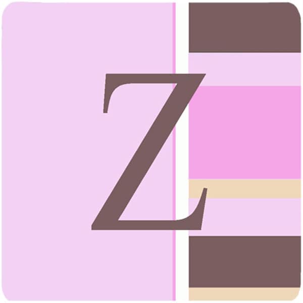 Carolines Treasures Monogram - Pink Stripes Foam Coasters Initial Letter Z- Set of 4 - CJ1005-ZFC