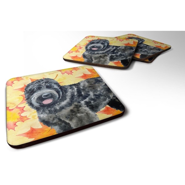 Carolines Treasures Black Russian Terrier Fall Foam Coaster, 3.5 x 3.5 in. - Set of 4 - BB9938FC