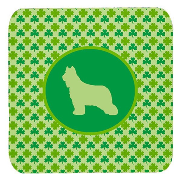 Carolines Treasures Briard Lucky Shamrock Foam Coasters- Set of 4 - SDK1121-C-FC